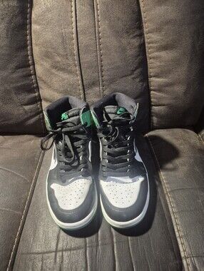 Nike Men’s High-Top Sneakers in Black, White & Green